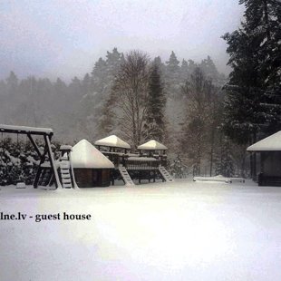 Winter in guest house Milzkalne